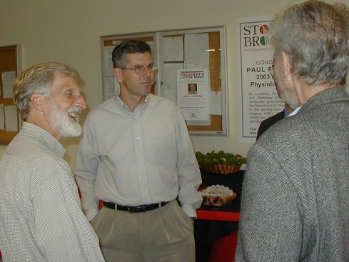 Bill Rooney talking to Bill Fowler and Arnold Wishnia