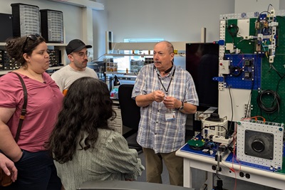 Michael Gouzman, PhD, Speaking with Activate Fellows in the Laboratory of Electrical Grid Monitoring and Control Systems