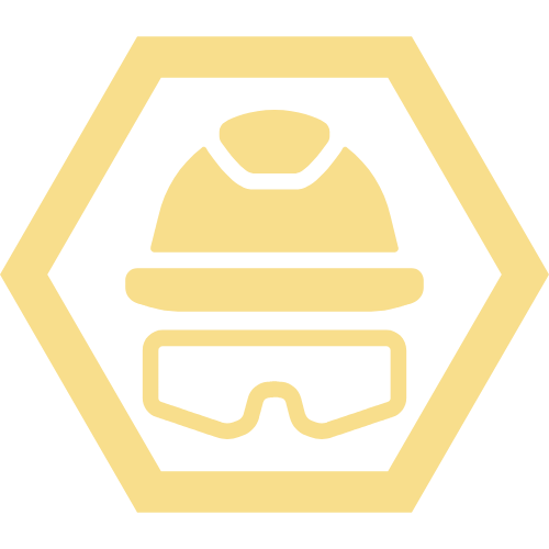 icon of a person with a hardhat on and goggles