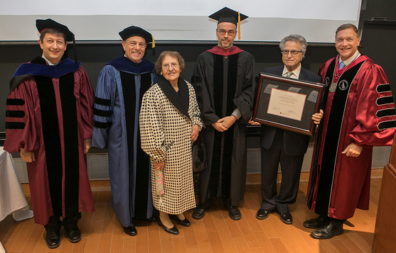 Mr. and Mrs. Tsantes, Prof. Panou with President Stanley, Provost Bernstein and Dean Kopp