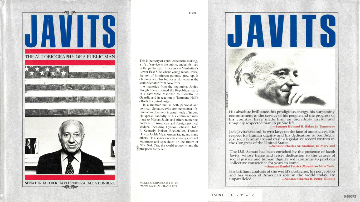 Covers of Javits: The Autobiography of a Public Man