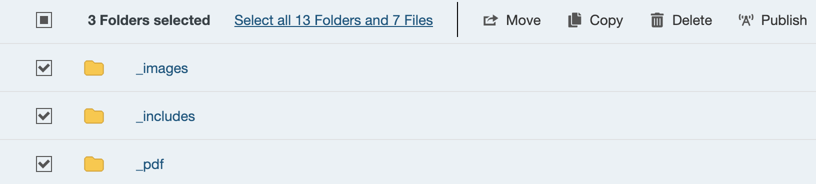 Default folders
