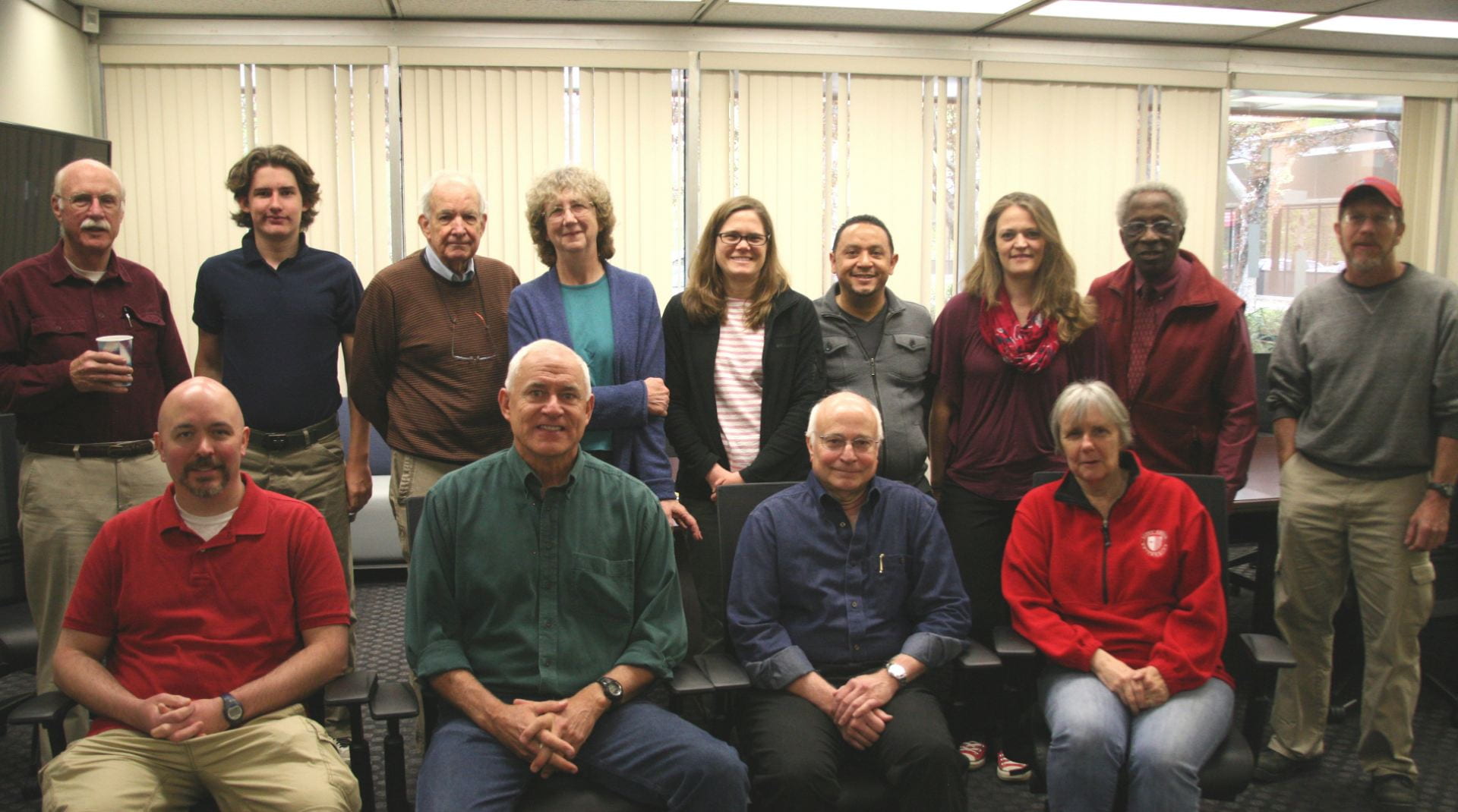 Greg Marshall with his son and SoMAS faculty and staff in 2017, when Marshall was nominated as the Okubo Scholar.